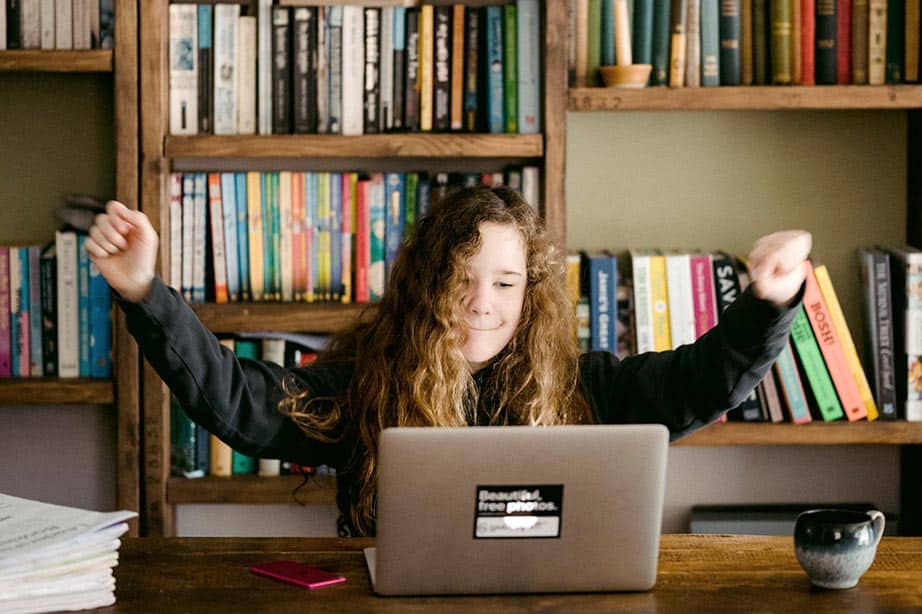 Teenager playing learning