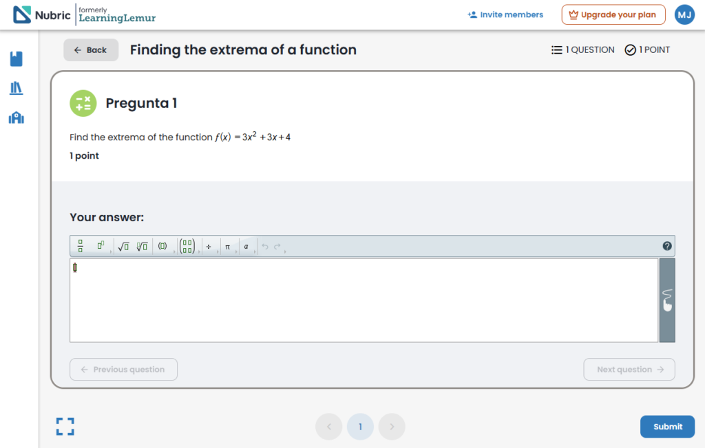 finding the extrema of the function exercise