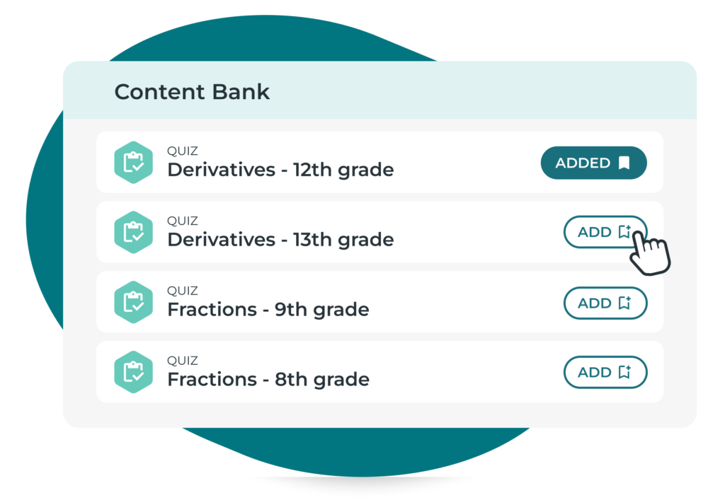 content bank math assessment
