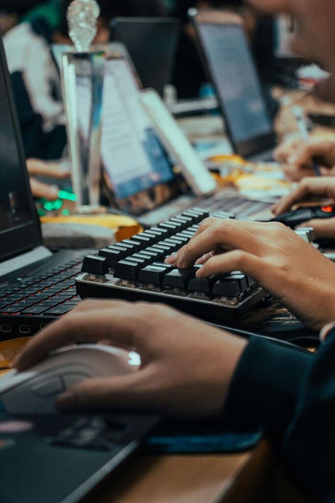 Computer typing digital science