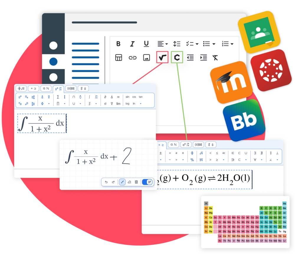 MathTypeをLMSに統合する